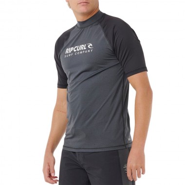 RIP CURL SHOCK UPF50 RASH VEST BLACK MARLE
