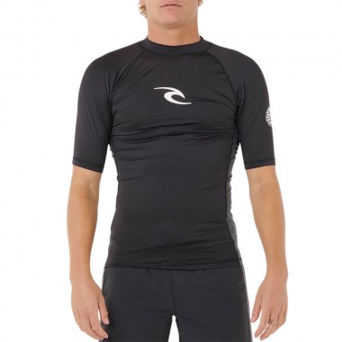 RIP CURL WAVES UPF50 PERFORMANCE RASH VEST BLACK