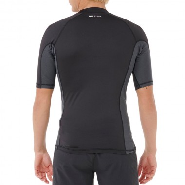RIP CURL WAVES UPF50 PERFORMANCE RASH VEST BLACK