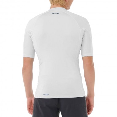 RIP CURL WAVES UPF50 PERFORMANCE RASH VEST WHITE