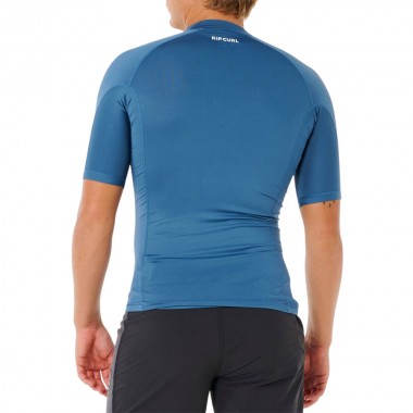 RIP CURL WAVES UPF50 PERFORMANCE RASH VEST BLUEFIN