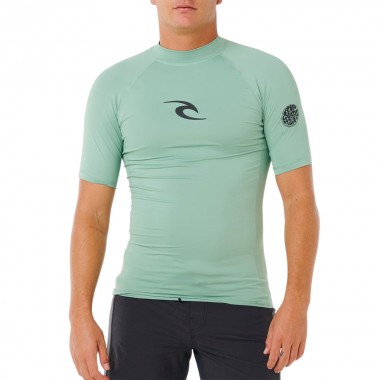 RIP CURL WAVES UPF50 PERFORMANCE RASH VEST ALOE