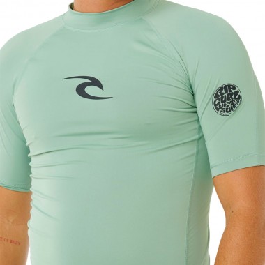 RIP CURL WAVES UPF50 PERFORMANCE RASH VEST ALOE