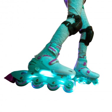 YVOLUTION NEON COMBO 2 IN 1 ADJUSTABLE KIDS INLINE SKATES TEAL/PINK