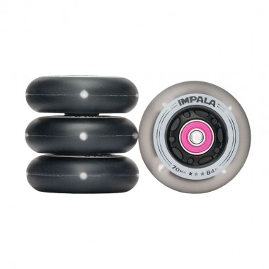 IMPALA LIGHT UP INLINE WHEELS 4PK 70MM BLACK/WHITE