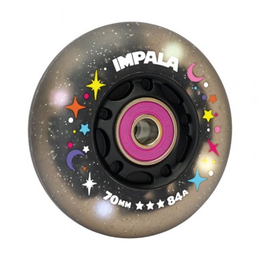 IMPALA LIGHT UP INLINE WHEELS 4PK 70MM BLACK TWINKLE