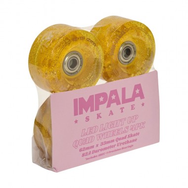 IMPALA LIGHT UP QUAD WHEELS 4PK 62MM GOLD
