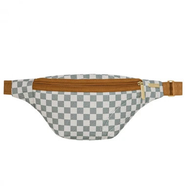 SPRAYGROUND GRAFF EMBOSSED CREAM CHECK SAVVY CROSSBODY BAG