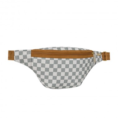 SPRAYGROUND GRAFF EMBOSSED CREAM CHECK SAVVY CROSSBODY BAG