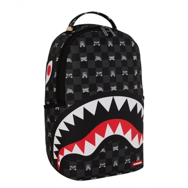 SPRAYGROUND GRAY PEEKING CHARACTER CHECK BACKPACK