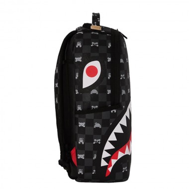 SPRAYGROUND GRAY PEEKING CHARACTER CHECK BACKPACK