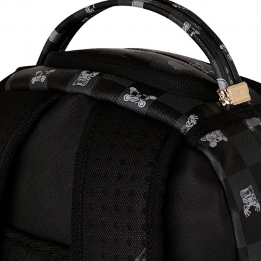 SPRAYGROUND GRAY PEEKING CHARACTER CHECK BACKPACK