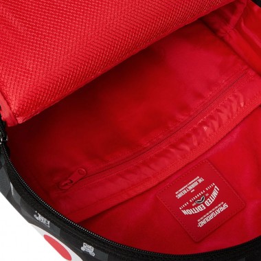 SPRAYGROUND GRAY PEEKING CHARACTER CHECK BACKPACK