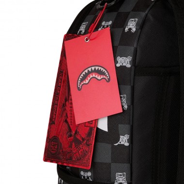 SPRAYGROUND GRAY PEEKING CHARACTER CHECK BACKPACK