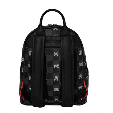 SPRAYGROUND GRAY PEEKING CHARACTER CHECK SAVAGE BACKPACK