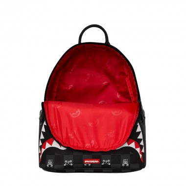 SPRAYGROUND GRAY PEEKING CHARACTER CHECK SAVAGE BACKPACK