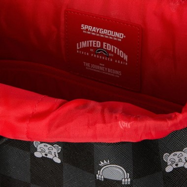 SPRAYGROUND GRAY PEEKING CHARACTER CHECK MONTE CARLO BACKPACK