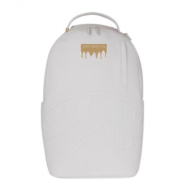 SPRAYGROUND GOLD BRICK LUXE WHITE BACKPACK