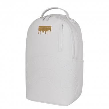 SPRAYGROUND GOLD BRICK LUXE WHITE BACKPACK