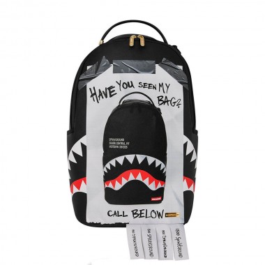 SPRAYGROUND MISSING BAG FLYER ON BAG W REAL CUT STRIPS BACKPACK