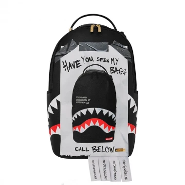 SPRAYGROUND MISSING BAG FLYER ON BAG W REAL CUT STRIPS BACKPACK
