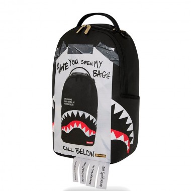 SPRAYGROUND MISSING BAG FLYER ON BAG W REAL CUT STRIPS BACKPACK
