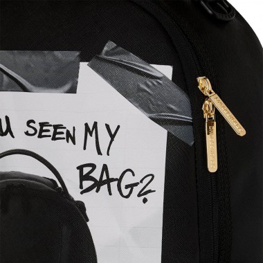 SPRAYGROUND MISSING BAG FLYER ON BAG W REAL CUT STRIPS BACKPACK