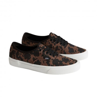 VANS AUTHENTIC SHOES COW PRINT BLACK/BROWN