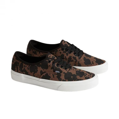 VANS AUTHENTIC SHOES COW PRINT BLACK/BROWN