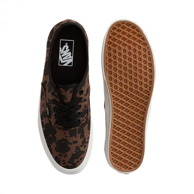 VANS AUTHENTIC SHOES COW PRINT BLACK/BROWN