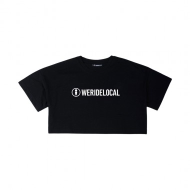 WE RIDE LOCAL LOGOTYPE W CROP TEE BLACK