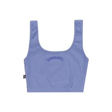 WE RIDE LOCAL TYPO W CROP TOP SKY PURPLE RIBBED