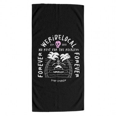WE RIDE LOCAL FOREVER PRINTED BEACH TOWEL