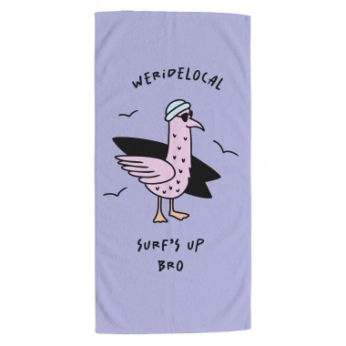 WE RIDE LOCAL SURF'S UP PRINTED BEACH TOWEL