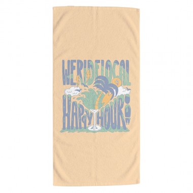 WE RIDE LOCAL HAPPY HOUR PRINTED BEACH TOWEL