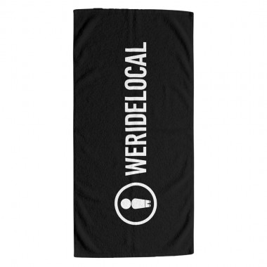 WE RIDE LOCAL LOGOTYPE PRINTED BEACH TOWEL BLACK