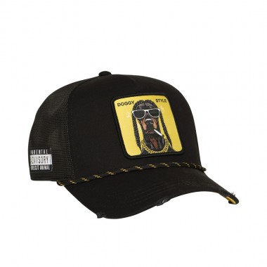 CAPSLAB DOGGY STYLE ADJ TRUCKER CAP BLACK