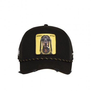 CAPSLAB DOGGY STYLE ADJ TRUCKER CAP BLACK