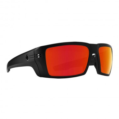 SPY REBAR ANSI SUNGLASSES MT BLK/HAPPY BRNZ RED SPECTRA MIRROR