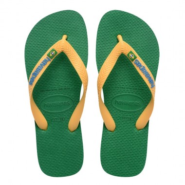HAVAIANAS BRASIL LOGO SANDALS GREEN/YELLOW