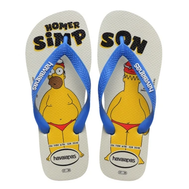 HAVAIANAS SIMPSONS SANDALS WHITE/BLUE