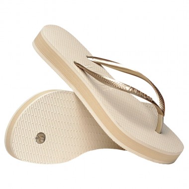 HAVAIANAS SLIM FLATFORM W SANDALS BEIGE