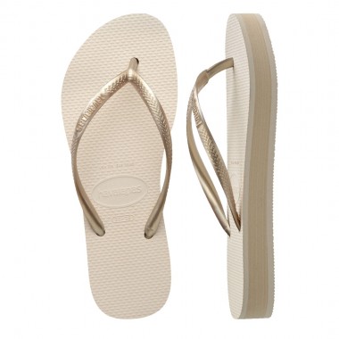 HAVAIANAS SLIM FLATFORM W SANDALS BEIGE