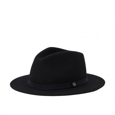 BRIXTON MESSER FEDORA PACKABLE HAT BLACK/BLACK