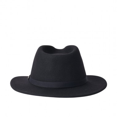 BRIXTON MESSER FEDORA PACKABLE HAT BLACK/BLACK