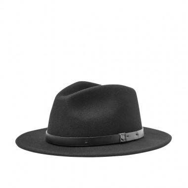 BRIXTON MESSER FEDORA HAT BLACK/BLACK