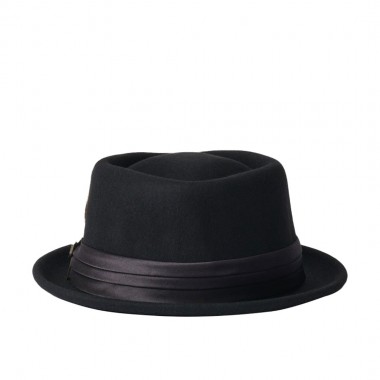 BRIXTON STOUT PORK PIE HAT BLACK/BLACK