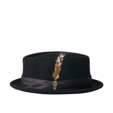 BRIXTON STOUT PORK PIE HAT BLACK/BLACK
