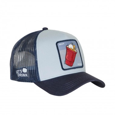 CAPSLAB BEER PONG PREMIUM TRUCKER CAP BLUE