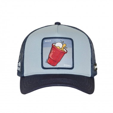 CAPSLAB BEER PONG PREMIUM TRUCKER CAP BLUE